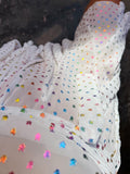 PRE ORDINE • Abito con cintura pois arcobaleno