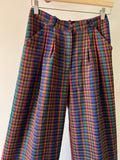 Pantalone Alberto lana quadretti multicolor