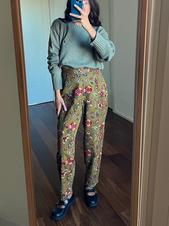 Pantalone oliva paisley
