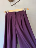 PRE ORDINE • Pantalone sartoriale con le pince satin melanzana