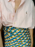 Combo pareo + camicia Ralph Lauren • righe rosa e esagoni