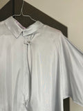 Camicia di seta grigio perla con colletto piccolo