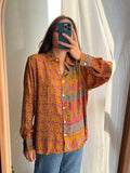 Camicia indiana modello maschile arancio e violetto