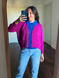 Cardigan corto ciclamino