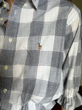 Camicia Gilbi Ralph Lauren quadri bianchi e grigi