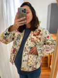 Giacca trapuntata double-face • modello cardigan • fantasia base panna