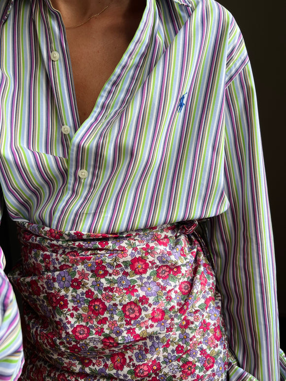 Combo pareo + camicia Ralph Lauren • fiorellini e righe multicolor