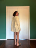 Camicia ampia misto lino crema