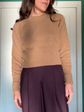 Maglione fondo a coste biscotto