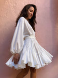 PRE ORDINE • Abito con cintura lucido bianco
