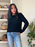 Mini maglione trecce nero
