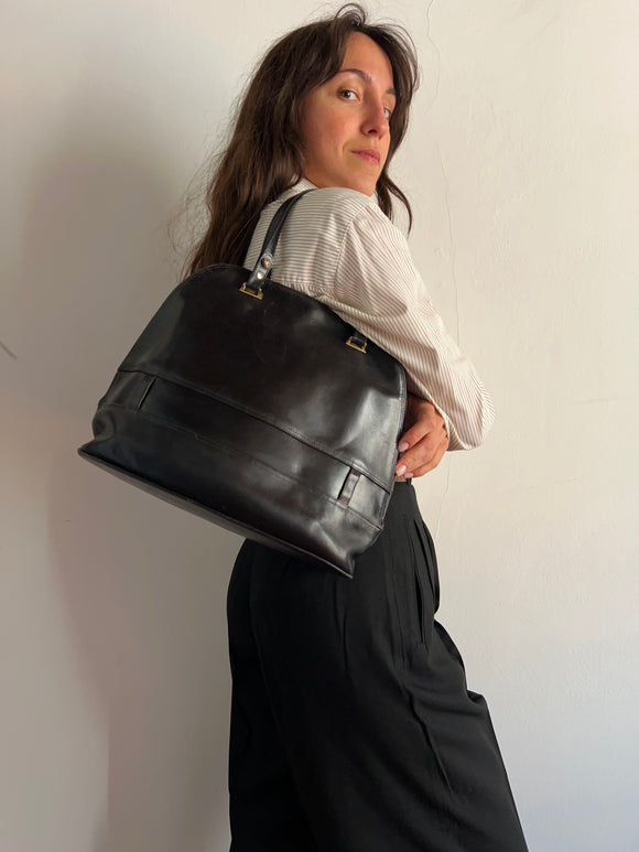 Borsa nera con doppia cerniera