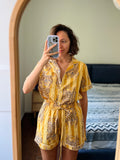 Pigiama corto giallo tigri