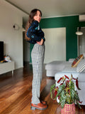 Pantalone di lana a quadretti blu