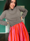 Set gonna + maglione • noce, rosa e zucca