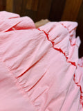 Abito corto ampio cotone giapponese rosa