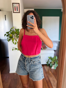 Top corto fuxia