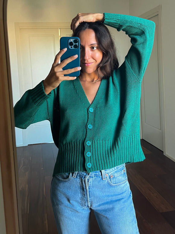 Cardigan corto verde