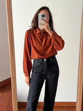 Camicia ruggine pura seta