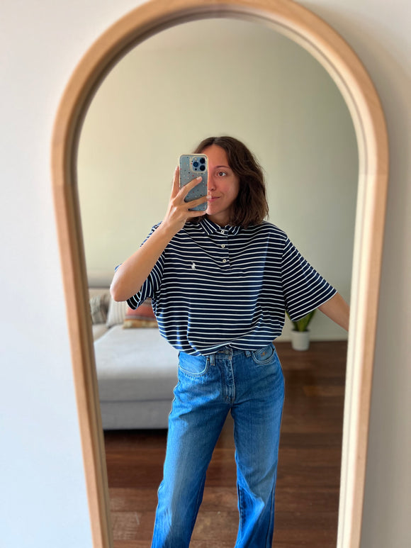 Polo Ralph Lauren blu righe bianche 1