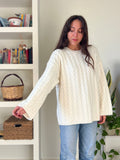Maxi maglione trecce panna