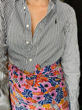 Combo pareo + camicia Ralph Lauren • righine nere e fiori grandi