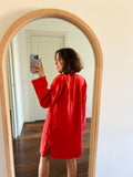 Chemisier rosso con applicazioni
