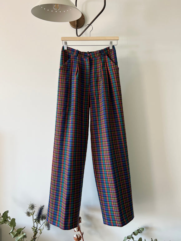 PRE ORDINE • Pantalone sartoriale lana quadretti multicolor • DUE MODELLI