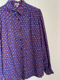 Camicia anni 70 viola fiori
