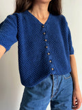 Cardigan mezza manica blu