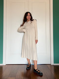 Cotton knit dress crema