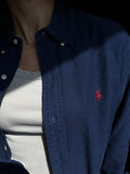 Camicia Ralph Lauren blu stemma rosso