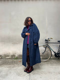 PRE ORDINE • Maxi trench sartoriale blu