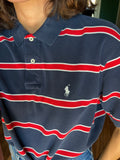 Polo Ralph Lauren blu righe bianche e rosse