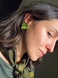 Orecchini clip verdi di ceramica