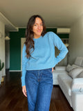 Maglione girocollo azzurro cielo