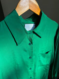 Camicia sartoriale seta verde