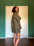 Camicia ampia misto lino verde militare