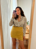 Combo “al contrario”  pareo + camicia • verdino e senape
