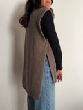 Gilet collo alto noce
