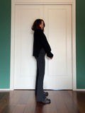 PRE ORDINE • Pantalone a zampa a costine nero