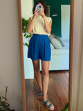 Bermuda bluette con le pince