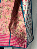 Giacca trapuntata double-face • modello corto • rosa + grigio blu