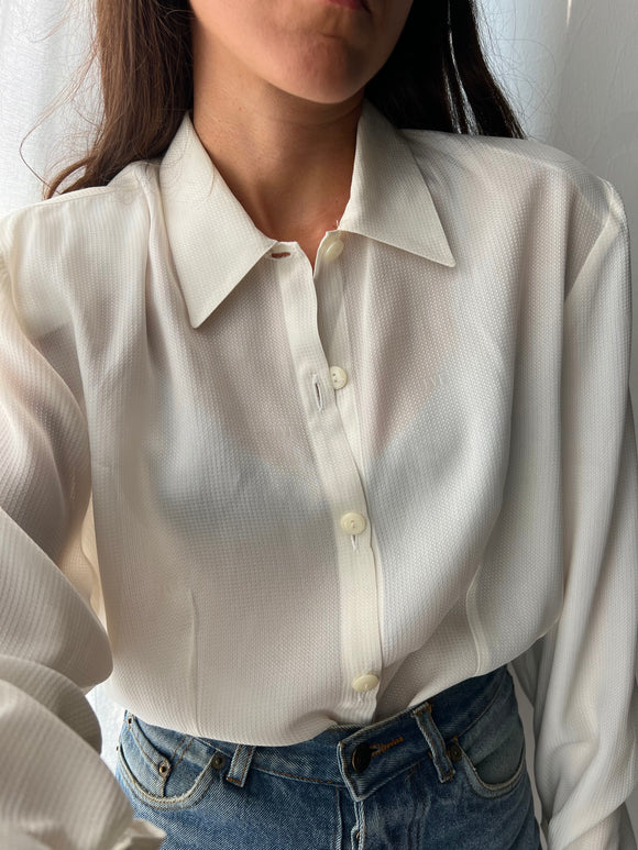 Camicia bianca trama lavorata