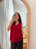 Top di seta bordeaux
