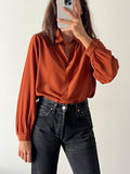 Camicia ruggine pura seta