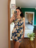 Tubino blu a fiori