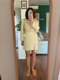 Gonna a portafoglio di lino beige