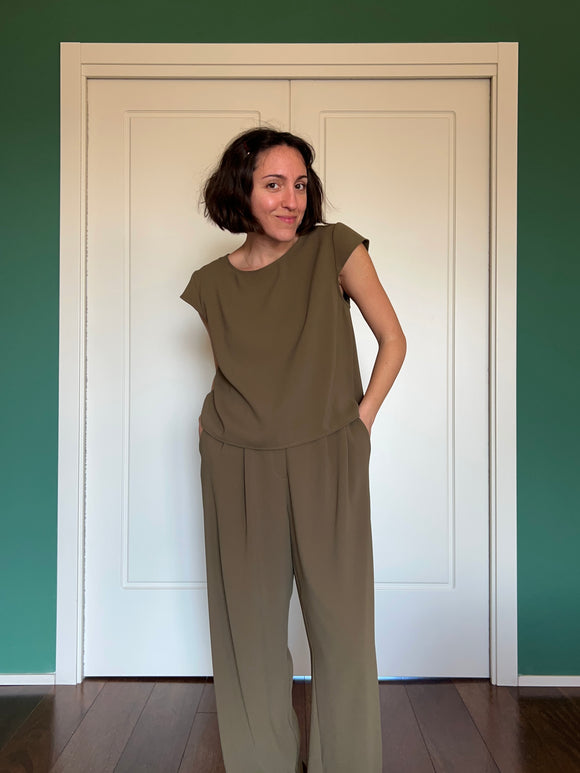 Maglietta sartoriale verde militare