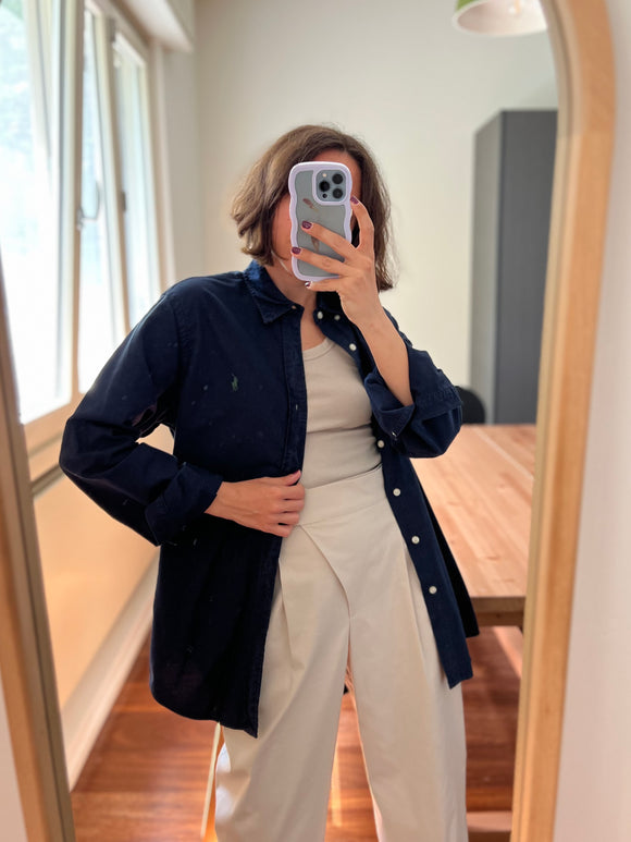 Camicia Ralph Lauren blu stemma verde